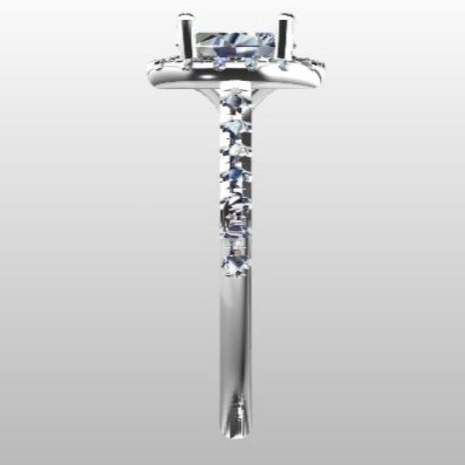 Custom Made Oval Side Stone Engagement Ring SB2896 image 4