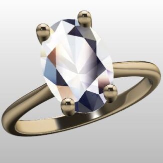 Custom Made Oval Solitaire Engagement Ring SB2782 image 2