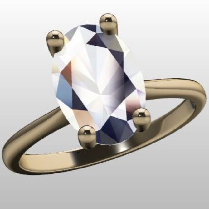 Custom Made Oval Solitaire Engagement Ring SB2782 image 2