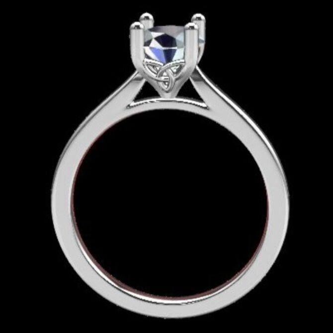 Custom Made Oval Solitaire Engagement Ring with Celtic Basket SB2281 image 2