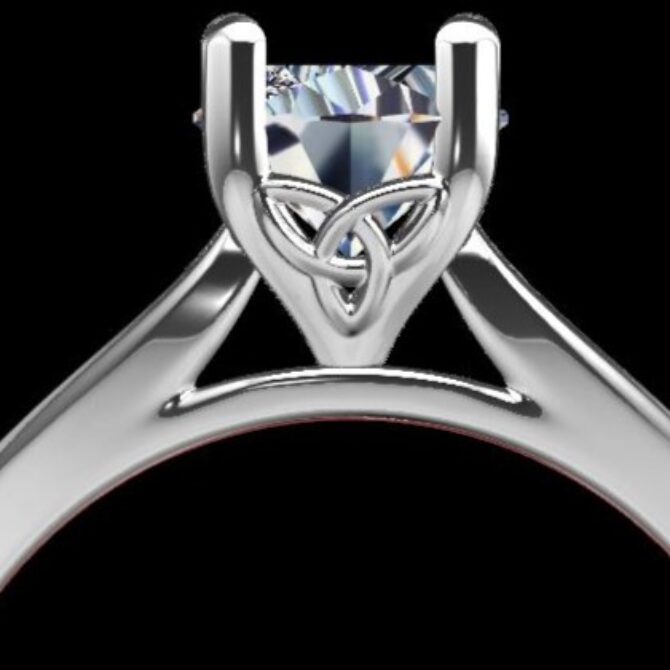 Custom Made Oval Solitaire Engagement Ring with Celtic Basket SB2281 image 3