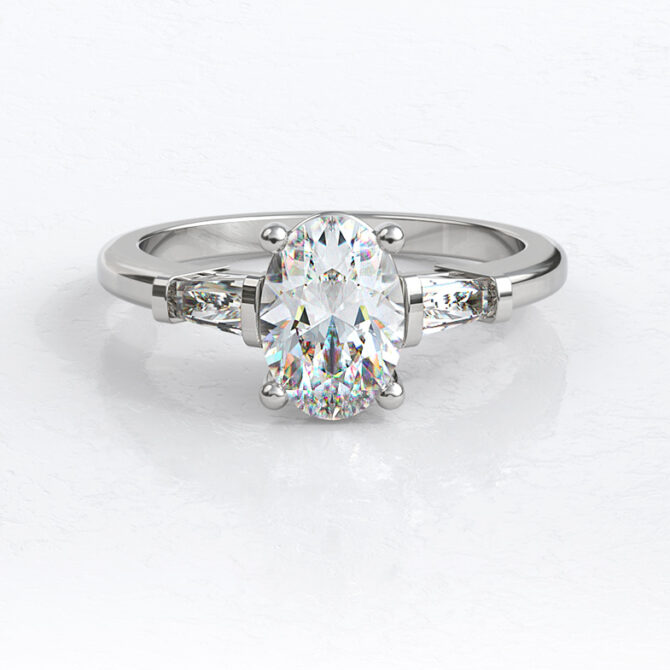 Custom Made Oval Three Stone Engagement Ring SB2795 image 1