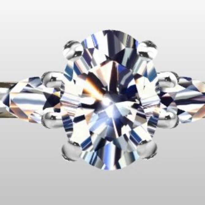 Custom Made Oval and Pear Trilogy Engagement Ring SB2315 image 1