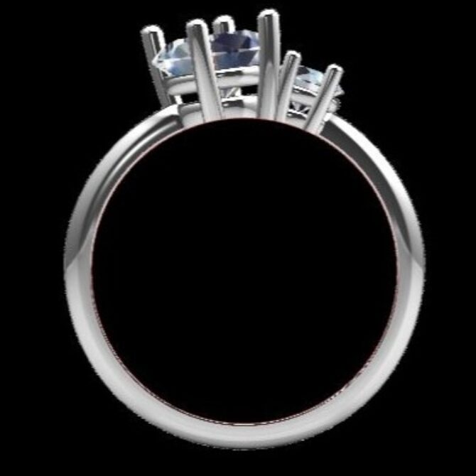 Custom Made Oval and Round Two Stone Engagement Ring SB2926 image 3