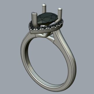 Custom Made Pear Cut Halo Engagement Ring SB2448 image 2