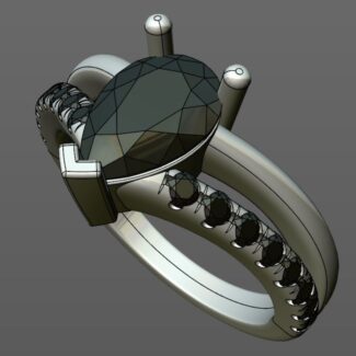 Custom Made Pear Cut Side Stone Engagement Ring SB2447 image 2