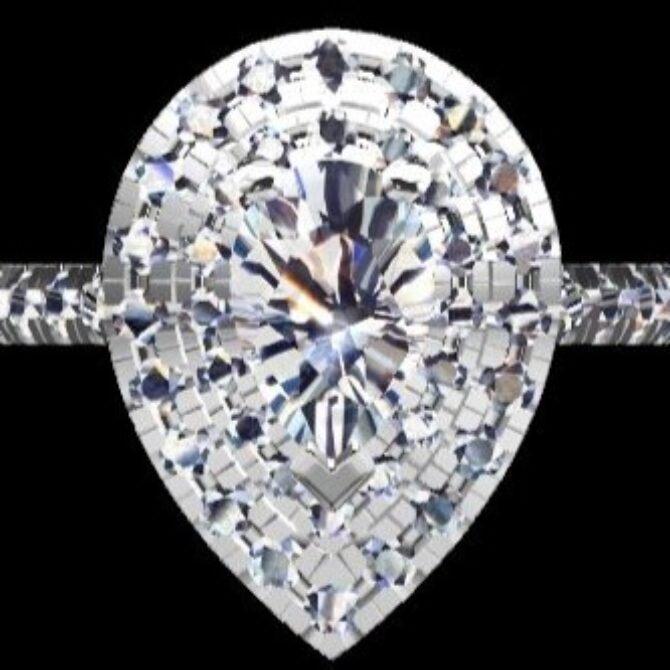 Custom Made Pear Cut Side Stone Engagement Ring SB3019 image 1