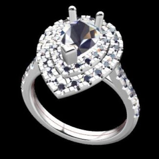 Custom Made Pear Cut Side Stone Engagement Ring SB3019 image 2