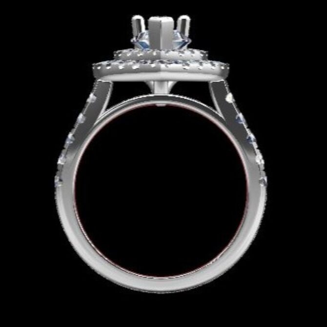 Custom Made Pear Cut Side Stone Engagement Ring SB3019 image 3