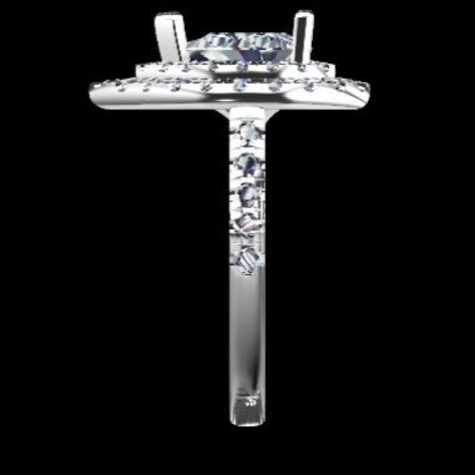 Custom Made Pear Cut Side Stone Engagement Ring SB3019 image 4