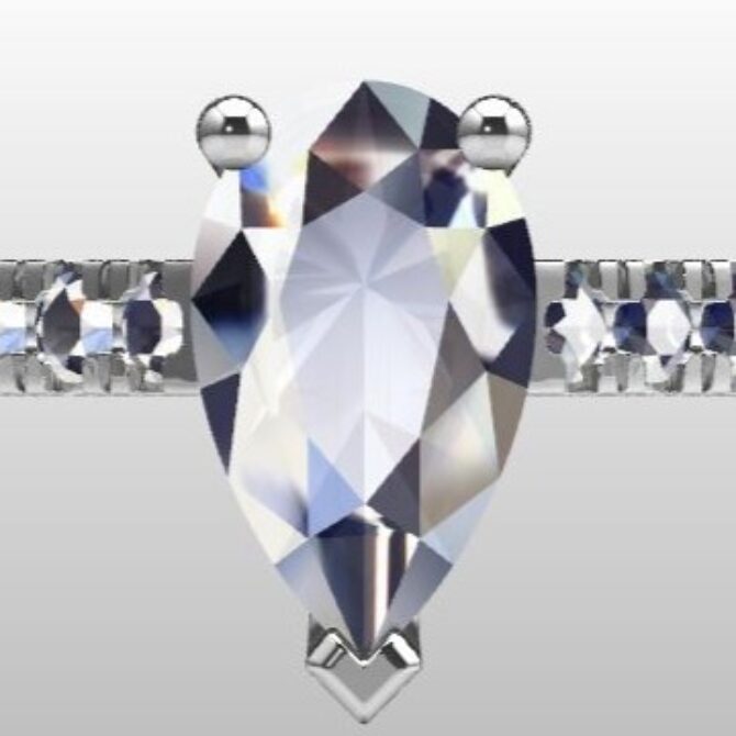 Custom Made Pear Cut Side Stone Engagement Ring SB3143 image 1