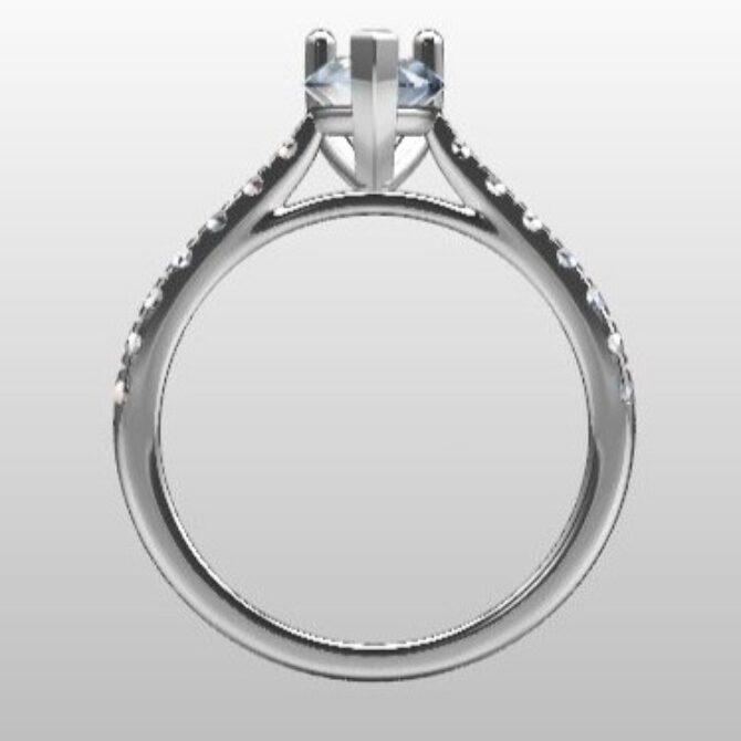 Custom Made Pear Cut Side Stone Engagement Ring SB3143 image 3