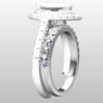 Custom Made Pear Cut Side Stone Engagement Ring and Diamond Set Wedding Ring SB3153 image 2