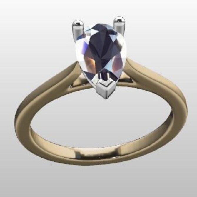 Custom Made Pear Cut Solitaire Engagement Ring SB2598 image 2