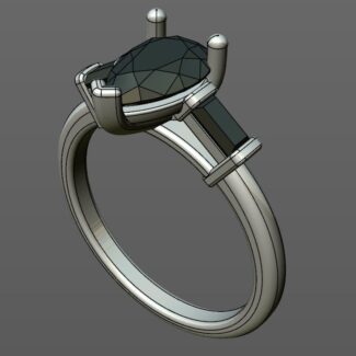 Custom Made Pear Cut Three Stone Engagement Ring SB2132 image 2