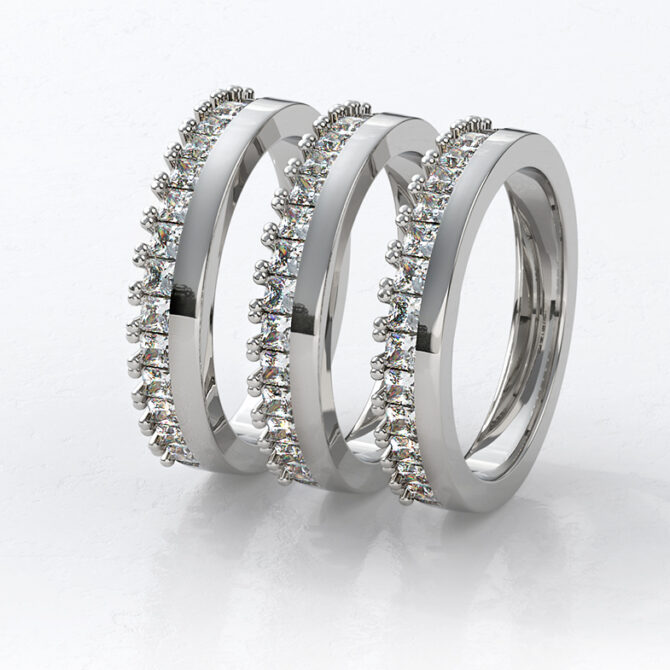 Custom Made Princess Cut Diamond Set Wedding Ring SB2496 image 2