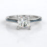 Custom Made Princess Cut Sapphire Side Stone SB2149 image 1