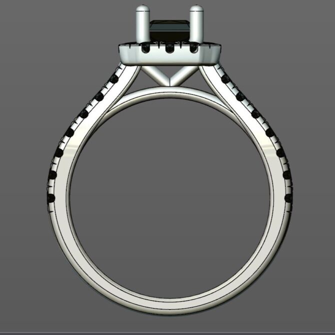 Custom Made Radiant Side Stone Engagement Ring SB2318 image 3