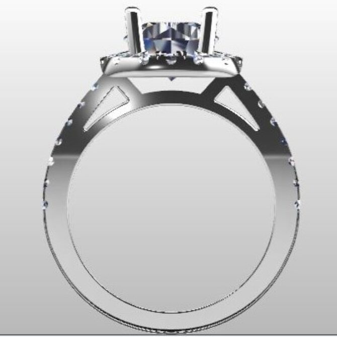 Custom Made Round Cut Halo Engagement Ring SB2417 image 3