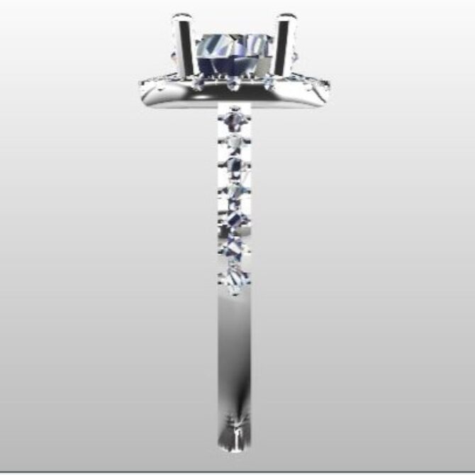 Custom Made Round Cut Halo Engagement Ring SB2417 image 4