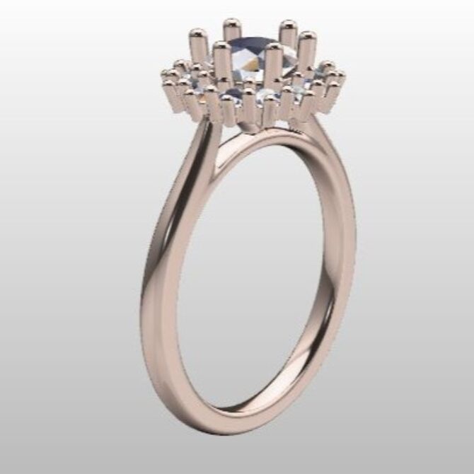 Custom Made Round Cut Halo Engagement Ring SB2435 image 2