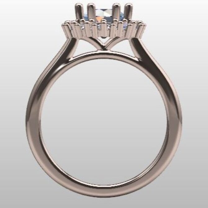 Custom Made Round Cut Halo Engagement Ring SB2435 image 3