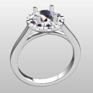 Custom Made Round Cut Halo Engagement Ring SB3017 image 2