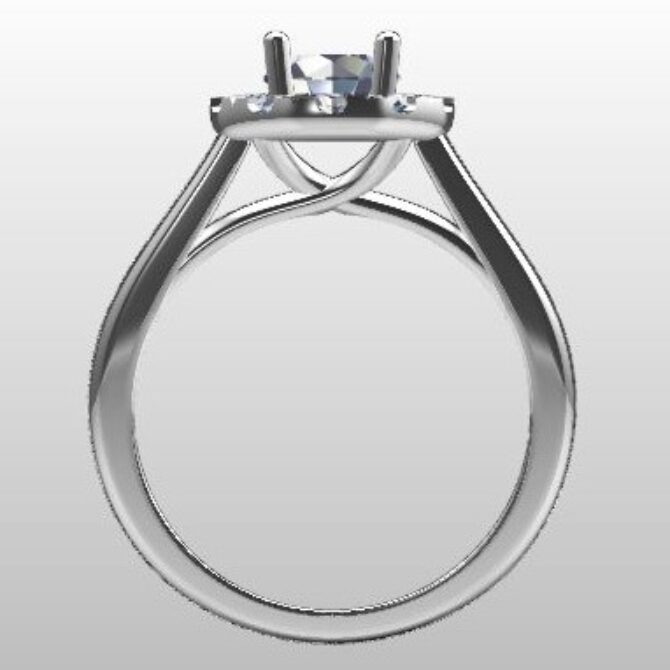 Custom Made Round Cut Halo Engagement Ring SB3017 image 3