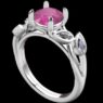 Custom Made Round Cut Pink Sapphire Side Stone Engagement Ring SB3272 image 2