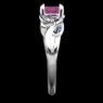 Custom Made Round Cut Pink Sapphire Side Stone Engagement Ring SB3272 image 4