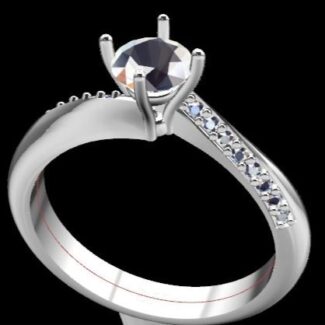 Custom Made Round Cut Side Stone Engagement Ring SB3166 image 2