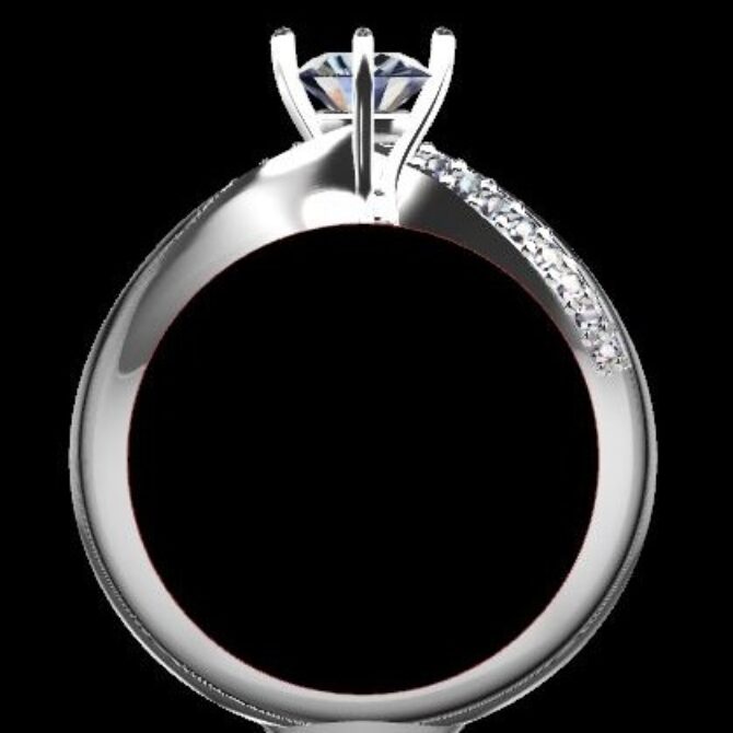 Custom Made Round Cut Side Stone Engagement Ring SB3166 image 3
