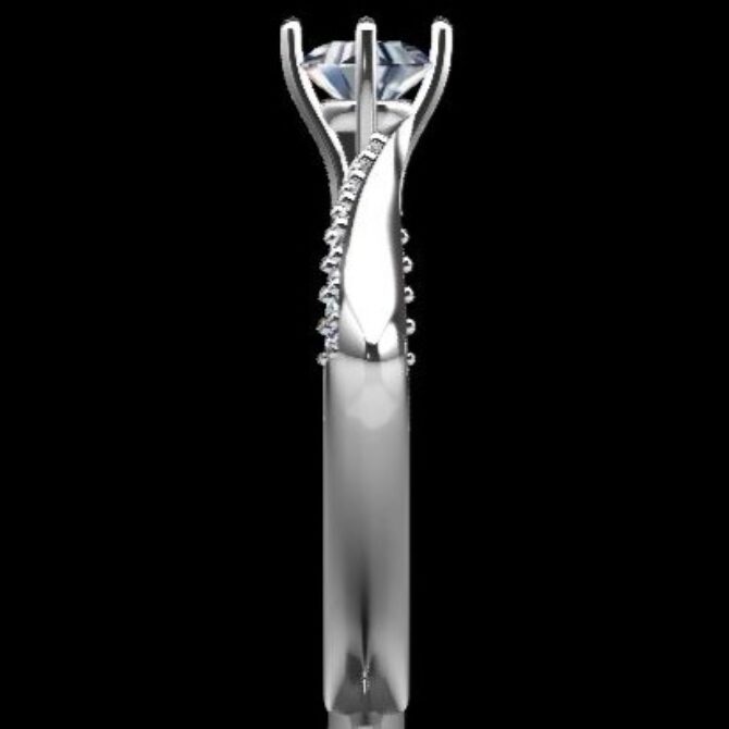 Custom Made Round Cut Side Stone Engagement Ring SB3166 image 4