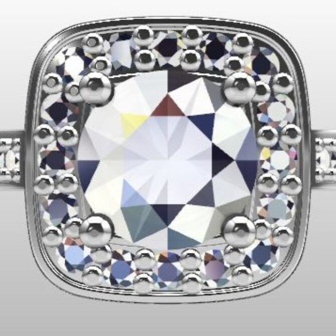 Custom Made Round Cut Side Stone Engagement Ring SB2344 image 1