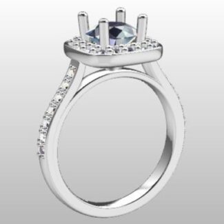 Custom Made Round Cut Side Stone Engagement Ring SB2344 image 2