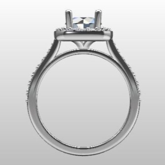 Custom Made Round Cut Side Stone Engagement Ring SB2344 image 3