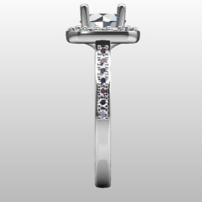 Custom Made Round Cut Side Stone Engagement Ring SB2344 image 4