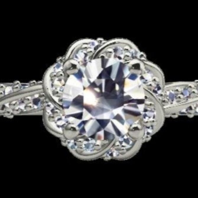 Custom Made Round Cut Side Stone Engagement Ring SB2352 image 1