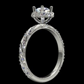 Custom Made Round Cut Side Stone Engagement Ring SB2352 image 2