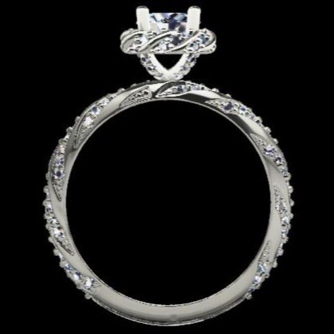 Custom Made Round Cut Side Stone Engagement Ring SB2352 image 3