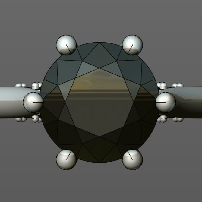 Custom Made Round Cut Side Stone Engagement Ring SB2428 image 1