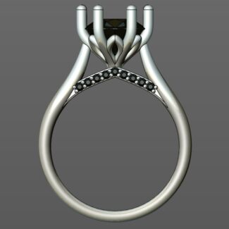 Custom Made Round Cut Side Stone Engagement Ring SB2428 image 3