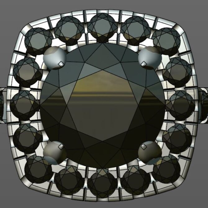 Custom Made Round Cut Side Stone Engagement Ring SB2451 image 1