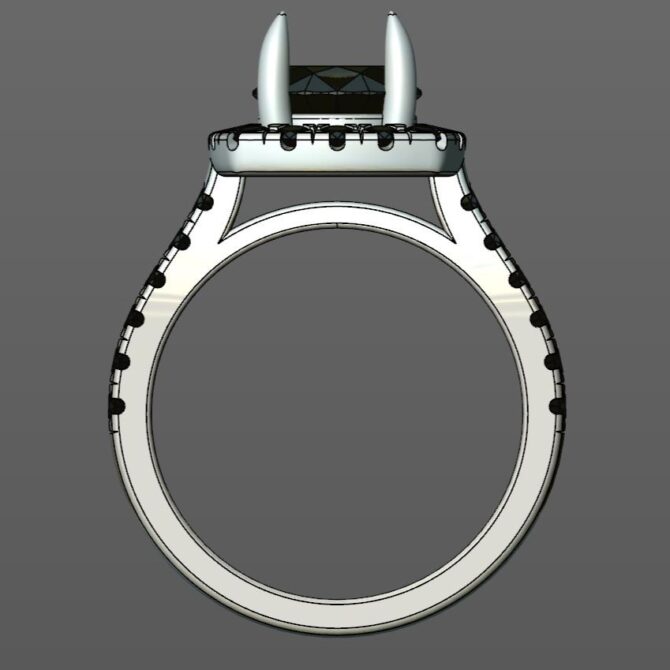 Custom Made Round Cut Side Stone Engagement Ring SB2451 image 3