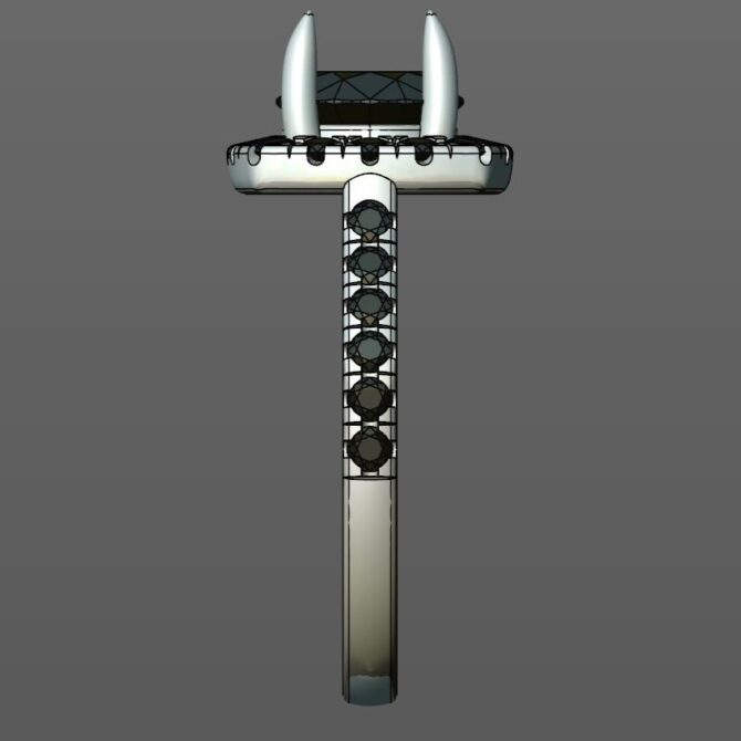 Custom Made Round Cut Side Stone Engagement Ring SB2451 image 4