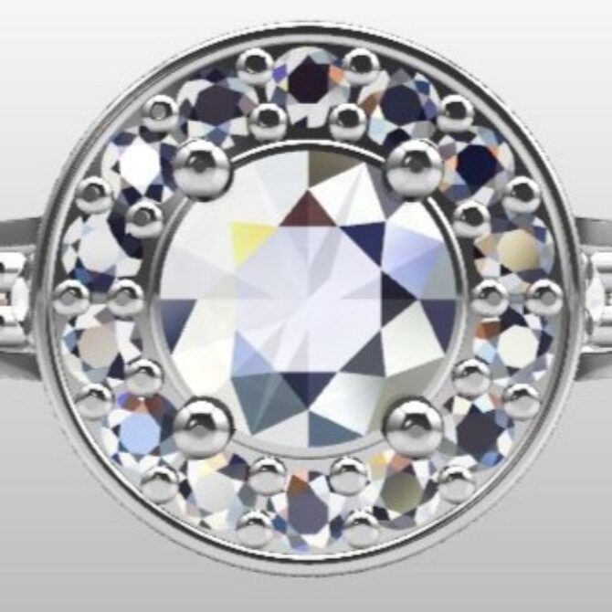 Custom Made Round Cut Side Stone Engagement Ring SB2593 image 1