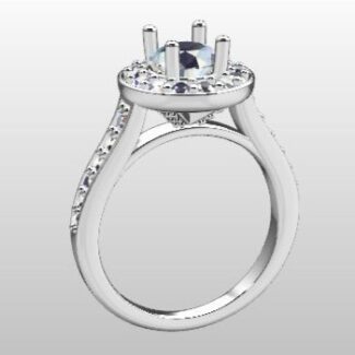 Custom Made Round Cut Side Stone Engagement Ring SB2593 image 2