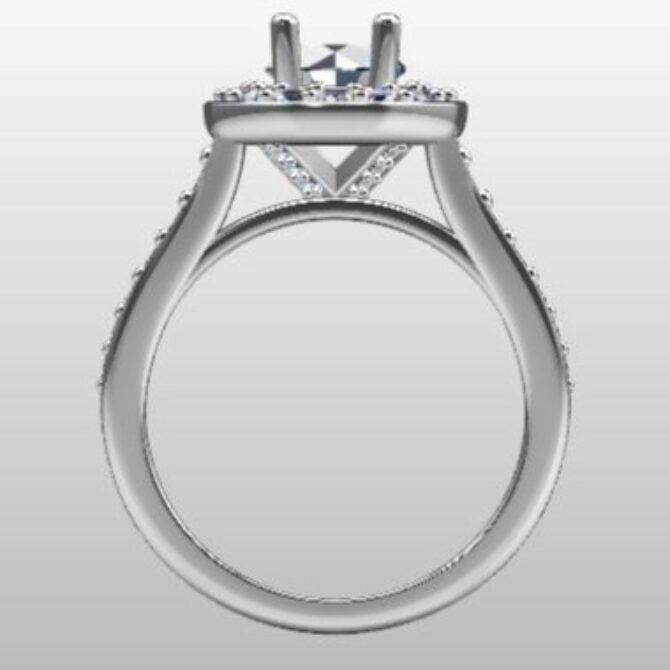 Custom Made Round Cut Side Stone Engagement Ring SB2593 image 3