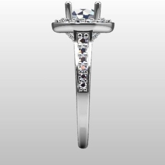 Custom Made Round Cut Side Stone Engagement Ring SB2593 image 4