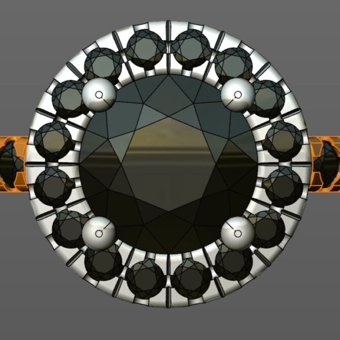 Custom Made Round Cut Side Stone Engagement Ring SB3050 image 1